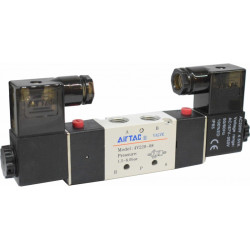 Electrovalva bistabila 5/2 seria 4V200 cu bobine si conector cu led prezenta tensiune G1/4"