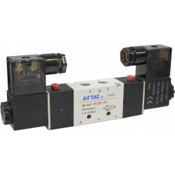 Electrovalva bistabila 5/2 seria 4V200 cu bobine si conectori cu led prezenta tensiune G1/8"