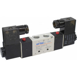 Electrovalva bistabila 5/2 seria 4V300 cu bobine si conectori cu led prezenta tensiune G3/8"