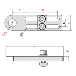 Brida cu prindere filetata