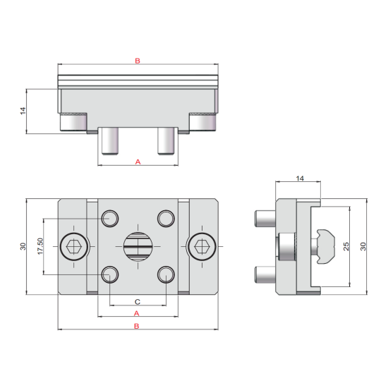 Brida de fixare verticala