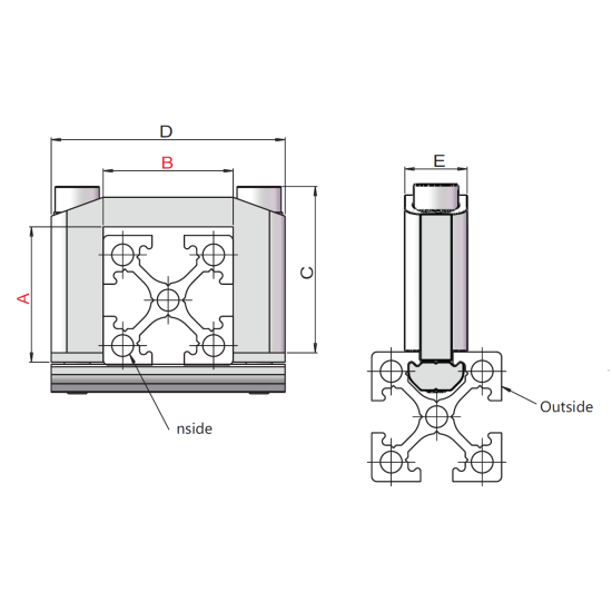 Conector de imbinare patrata