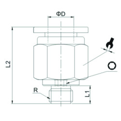 Conector push-in drept compact