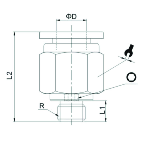Conector push-in drept compact