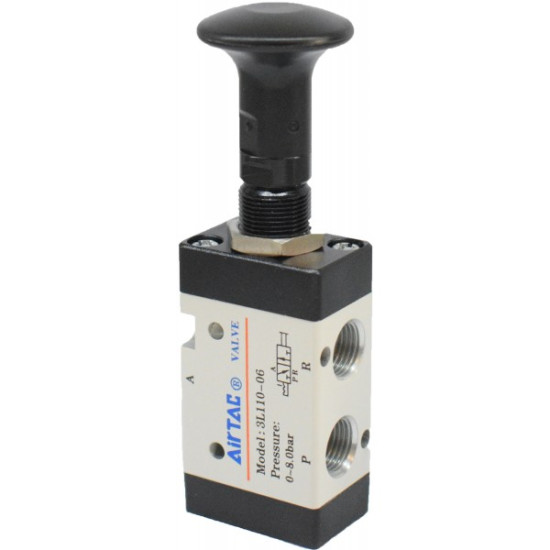 Distribuitor manual push-pull seria 300 schema 3/2 