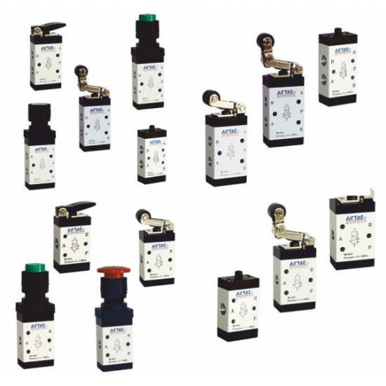 Distribuitor actionat mecanic seria 200 schema 3/2 - filet 1/8