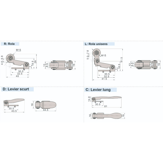 Distribuitor actionat mecanic seria 200 schema 3/2 - filet 1/8