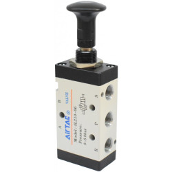 Distribuitor manual push-pull seria 100 schema 3/2 filet 1/8