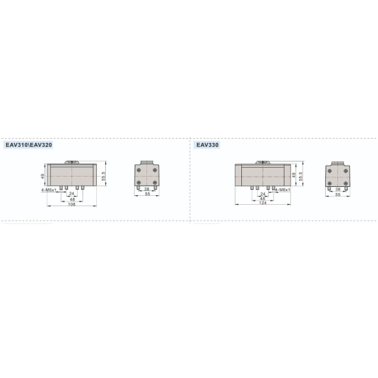 Distribuitor pneumatic ISO 5599/4 schema 5/2 centru inchis ISO 5599/2 schema 5/2 bistabila