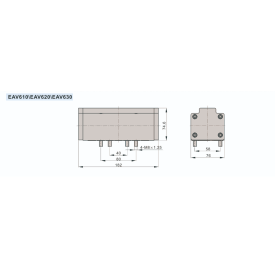 Distribuitor pneumatic ISO 5599/4 schema 5/2 centru inchisISO 5599/4 schema 5/2 centru exhaustat