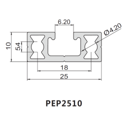 Profil extrudat aluminiu PEP 2510
