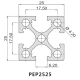 Profil extrudat aluminiu PEP 2525