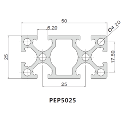 Profil extrudat aluminiu PEP 5025
