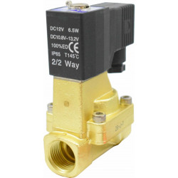 Vana control fluide din alama normal inchisa orificiu 15 mm cu bobina si conector filet 1/2"