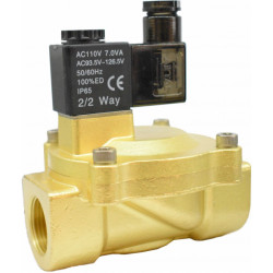 Vana control fluide din alama normal inchisa orificiu 25 mm cu bobina si conector filet 1"