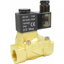 Vana control fluide din alama normal inchisa orificiu 13 mm cu bobina si conector filet 1/2"
