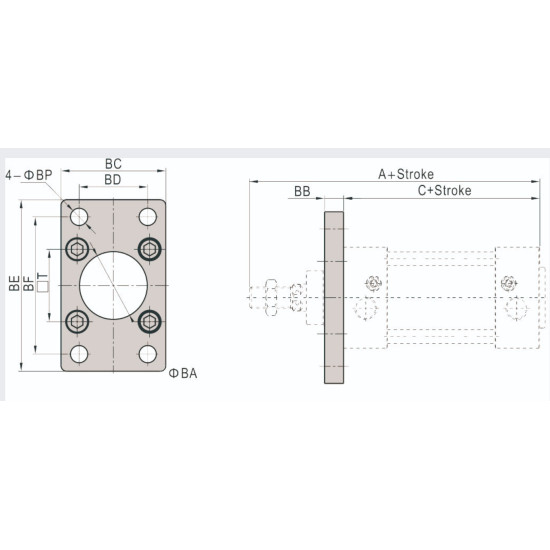 Accesorii de prindere cilindru pneumatic ISO 15552 tip FA