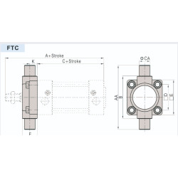 Accesorii prindere cilindru pneumatic ISO 15552 tip FTC