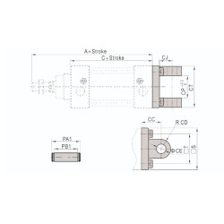 Accesorii de prindere cilindru pneumatic ISO 15552 tip CB