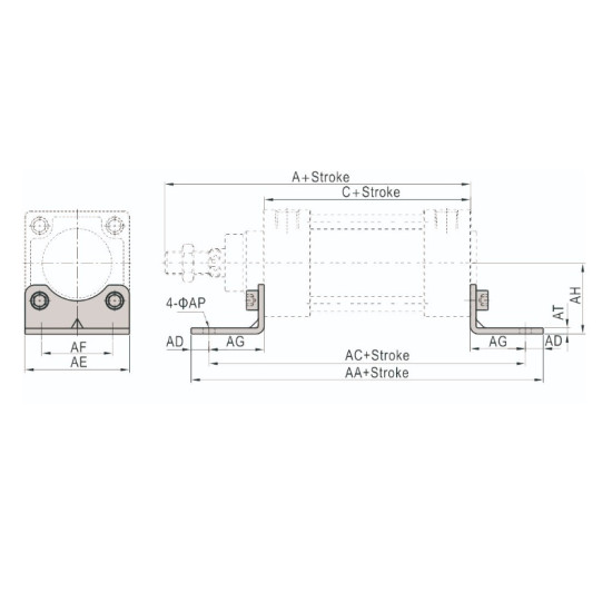 Accesoriu tip L prindere cilindru pneumatic 