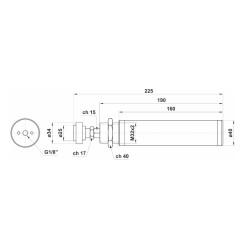 Cilindru pneumatic presor simpla actionare cu filet de prindere diametru Piston Ø35