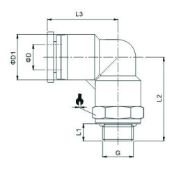 Conector push-in cot 90 grade