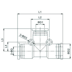 Conector push-in T de legatura redus
