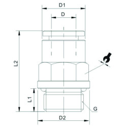 Conector push-in drept complet metalic