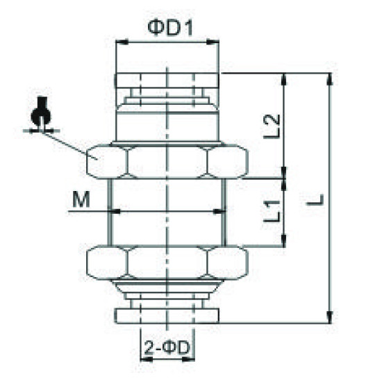 Conector push-in drept pentru panou