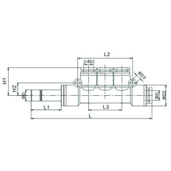 Conector rapid redus cu plug-in cu 3 iesiri push-in