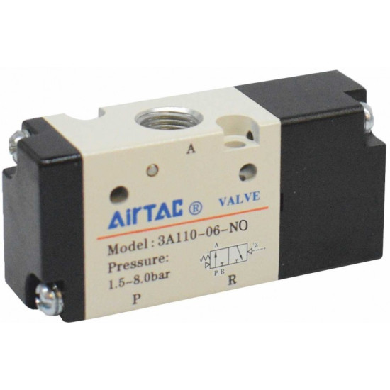 Distribuitor monostabil comanda pneumatica 3/2 NO seria 3A100 - G1/8"