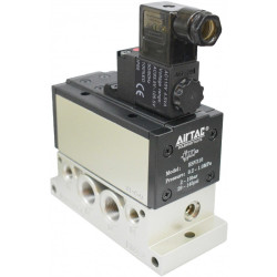 Electrovalva  size 2 5/2 ISO 5599/1 cu bobina si conector cu led prezenta tensiune 