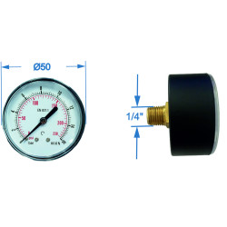 Manometru carcasa metalica posterior Ø50 0-16 bari