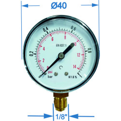 Manometru carcasa metalica radial Ø40 0-1 bar