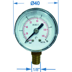 Manometru carcasa metalica radial Ø40 0-10 bar