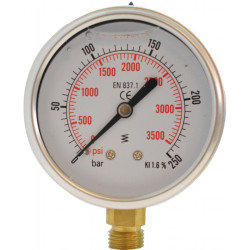 Manometru radial G1/4 D63 0-250 bar carcasa inox cu glicerina