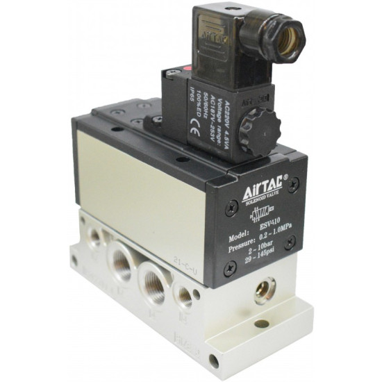 Electrovalva 5/2 monostabila ISO 5599/4 size 3 cu bobina si conector cu led prezenta tensiune