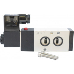 Electrovalva pneumatica 5/2 NAMUR seria 300 cu bobina si conector cu led prezenta tensiune G1/4"