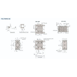 Cilindru pneumatic antirotatie Tri-rod ghidaj seria TCM bucsa alama diametru Piston Ø16