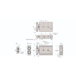 Cilindru pneumatic antirotatie cu 2 pistoane dubla actionare seria TR diametru Piston Ø10